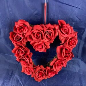 Charter Club Red Roses Heart Wreath 11” x 11” x 3” NWT
